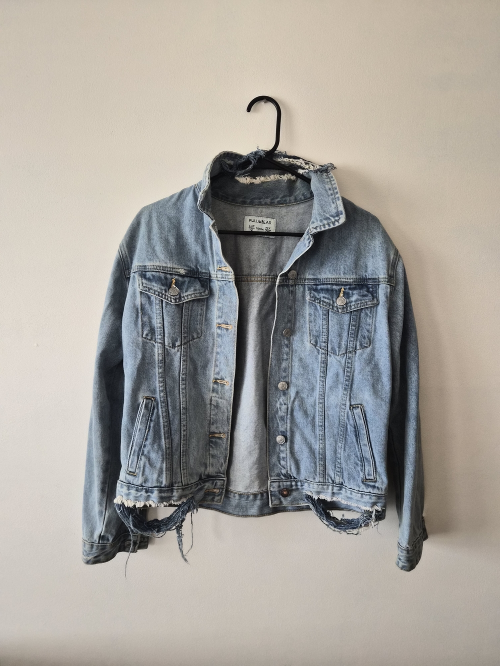 Pull&Bear Light Blue Distressed Jean Jacket